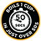 Boils 1 cup in just over 50 seconds