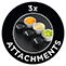 3x Attachments 